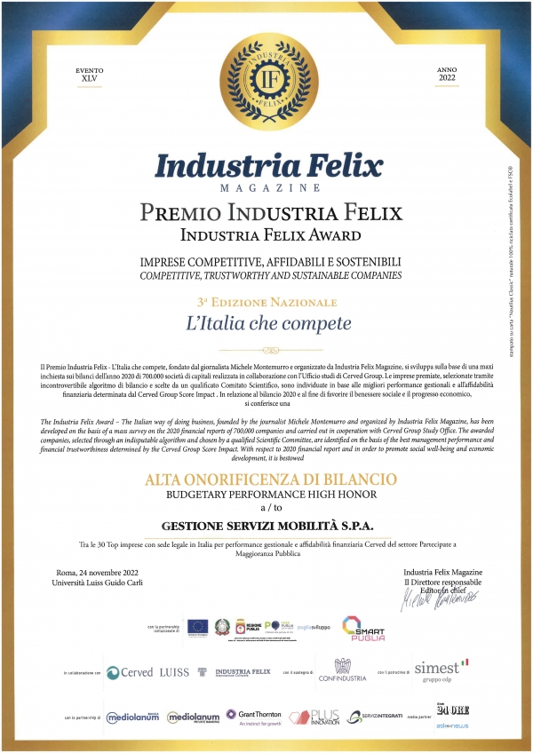 3° edizione del  Premio Industria Felix