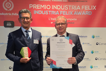 Consorti e Piasentin al ritiro del premio